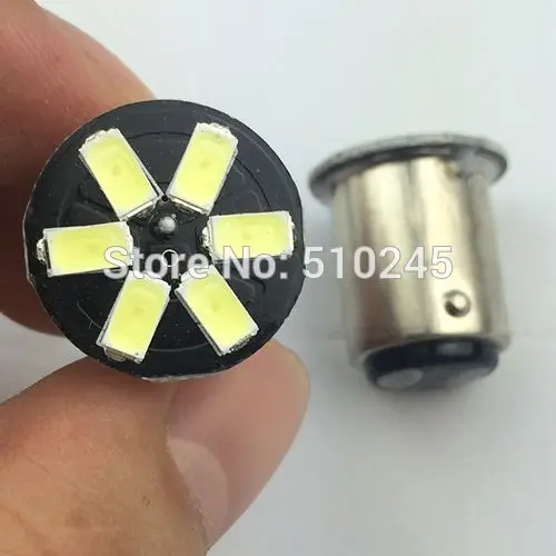 30X wholesles Автомобильный светодиодный светильник S25 P21/5 Вт BAY15D 6smd 1157 6 SMD 5630 5730 стоп