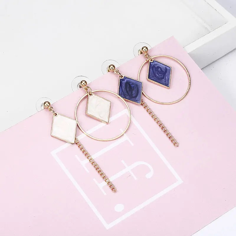 Модные геометрические серьги для женщин бижутерия Длинные круглые женские