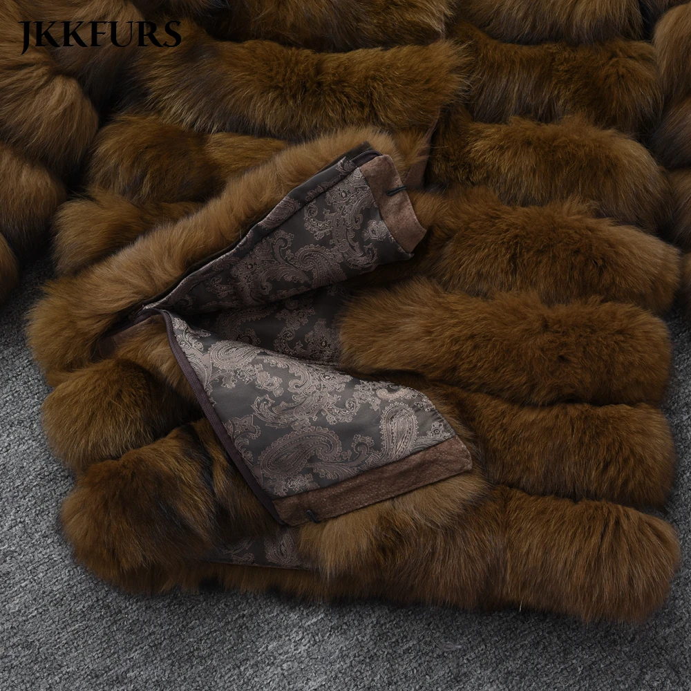 

New Arrivals Women Detachable Real Fur Coat Winter Warm Thick Fur Fashion Long Style Removable Jacket Outwear High Quality S7366