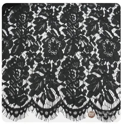 Black 1,5*1,5 м Lash вышивка кружевная ткань хлопок шнур французская кружевная ткань гипюр нигерийское Африканское кружево для свадебного платья - Цвет: Black