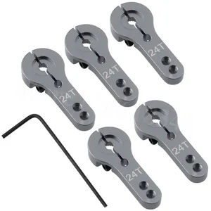 Металлический 24T Алюминиевый сервогудок M3 5 шт. в упаковке, сплав для сервомоторов Hitec, рулевая рукоятка, Радиоуправляемая машинка