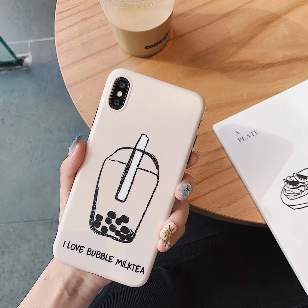 Чехол для телефона I Love Bubble Milk Tea iPhone 11 12ProMax XS MAX XR Capa мягкая задняя крышка из ТПУ X 8