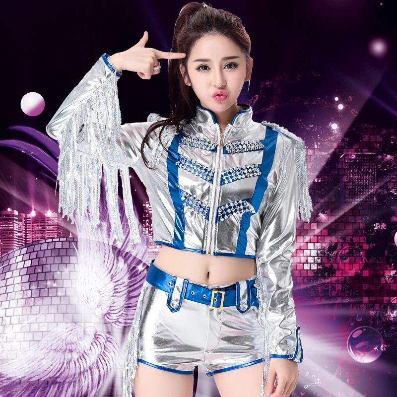 DS sequins costumes New Korean Adult Sequin Jazz Dance Modern Performance Hip Hop Kit | Тематическая одежда и униформа