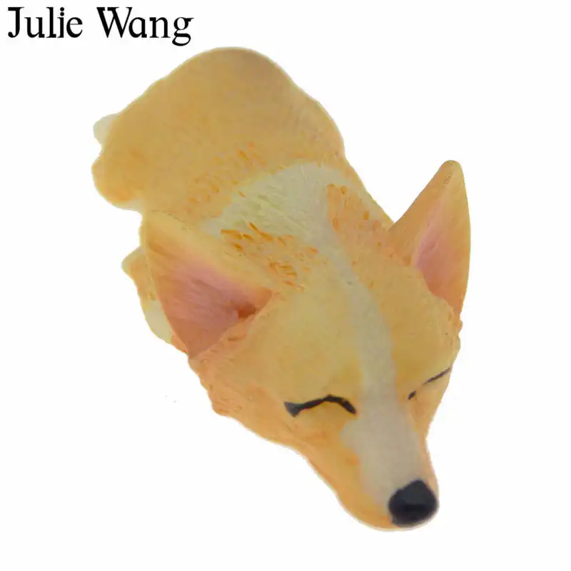 Julie Wang 2 шт. полимерная собака корги мопса искусственное животное ювелирные