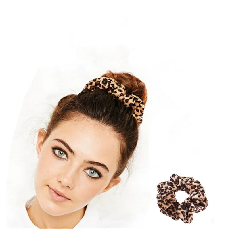 

Fashion Leopard Velvet Scrunchie Women Girls Elastic Hair Rubber Bands Accessories For Women Tie Hair Ring Rope Ponytail Holder