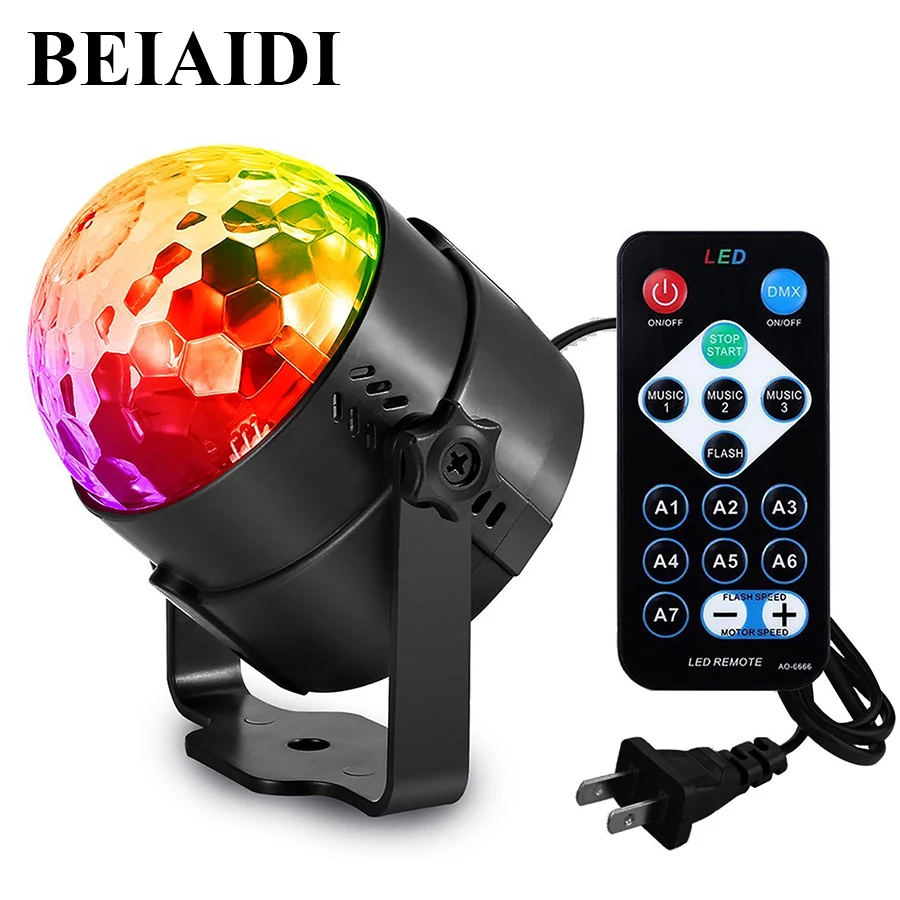 BEIAIDI мини RGB магический хрустальный шар стробоскоп лампа звуковая активация