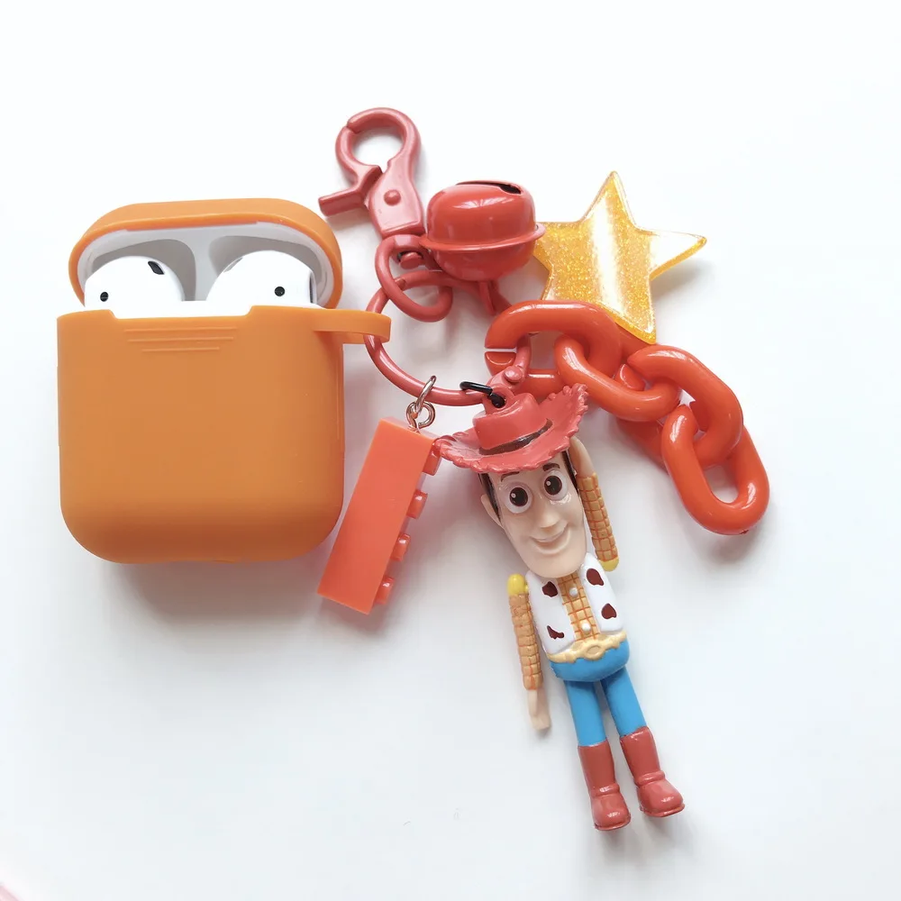 Toy Story's Woody Buzz Lightyear защитный силиконовый Bluetooth беспроводной чехол для наушников Apple Airpods 1 2 Чехол с брелком