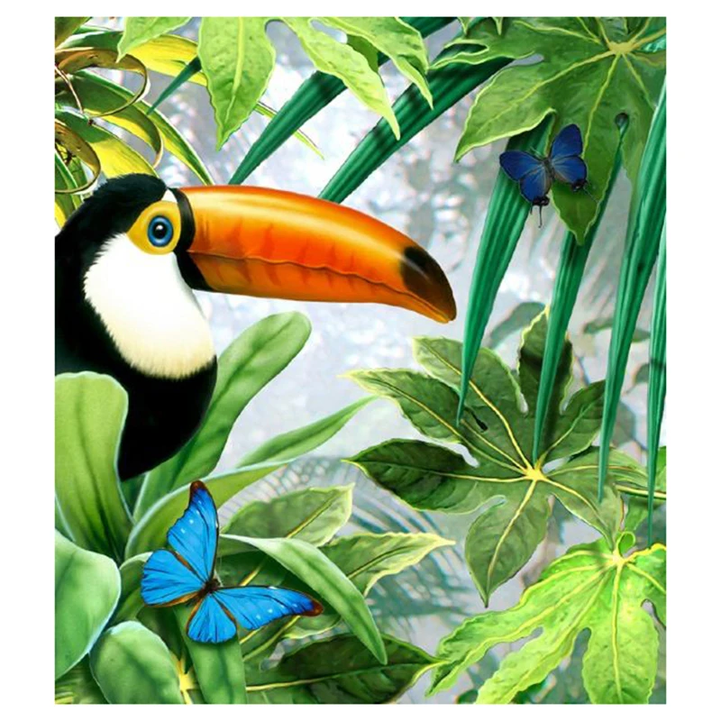 DIY алмазная краска рукоделие вышивка Toucan 5D крестиком квадратные/круглые стразы