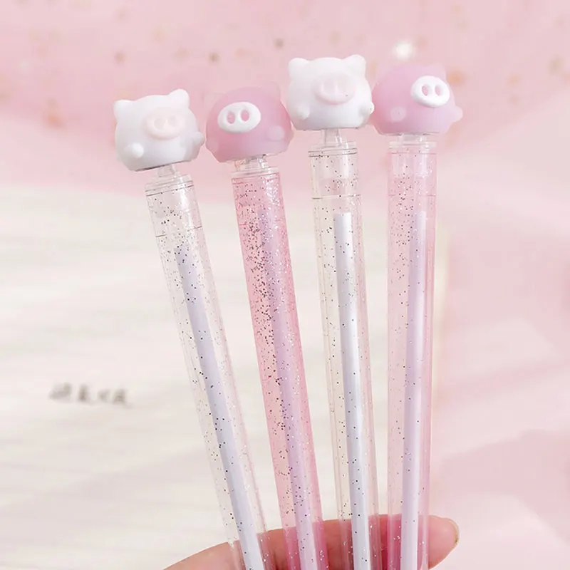 

Creative Cartoon pig Rotate neutral pen children's gift kawaii gel pen office School stationery supplies 0.38mm