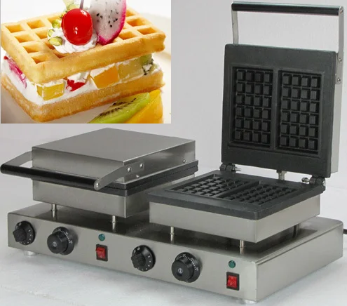 

Commercial Double heads square belgian waffle iron
