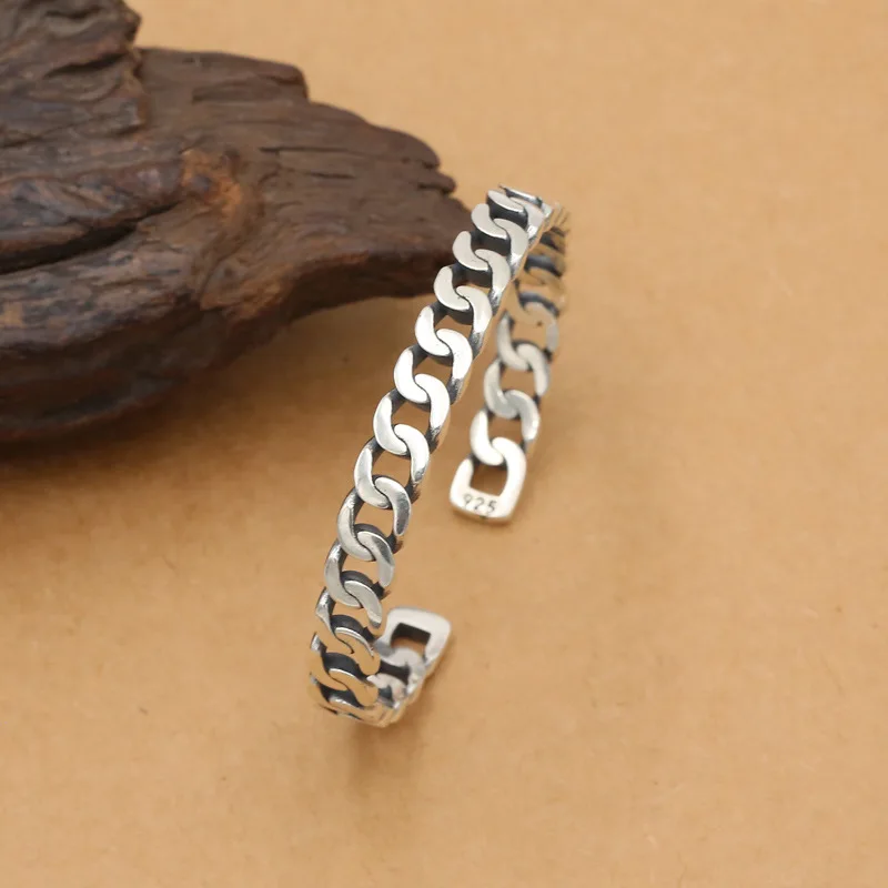 

Wholesale S925 Sterling Silver Jewelry Simple Popular Men And Women Models Hollow Hollow Couple Open Ended Fashion Bangle