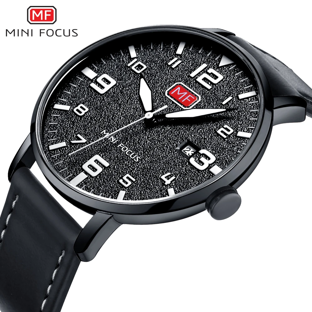 MINIFOCUS Men's Watches 2019 Luxury Quartz Wristwatch Brand Fashion Leather Sport Watch Waterproof Male Clock Relogio Masculino |