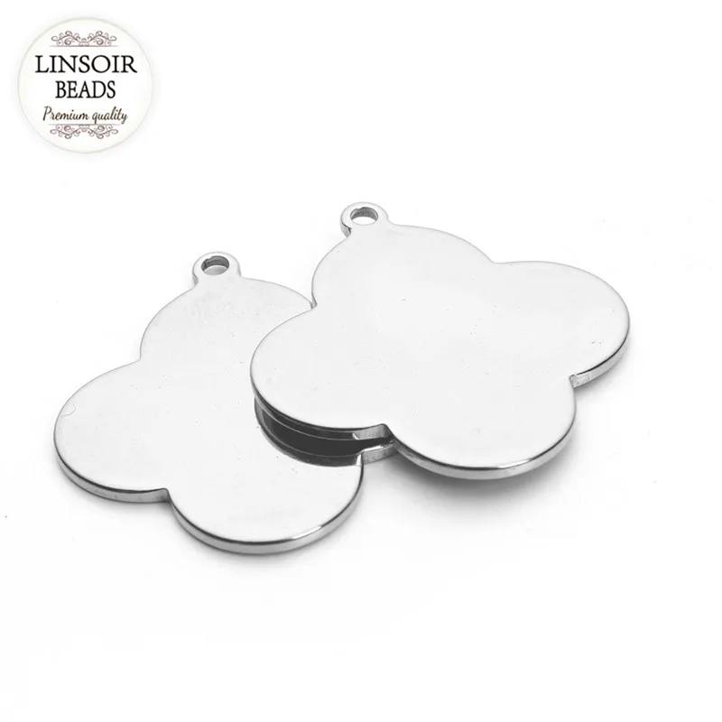 

5Pcs/lot Silver Color Stainless Steel Cloud Shape Drop For Earrings Pendants Blank Stamping Charm For Jewelry Makings F3341