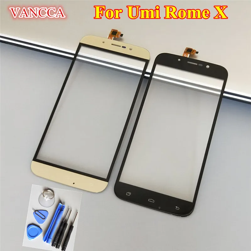 

New High Quality Umi Rome X Touch Screen Digitizer Glass Panel Capacitive Lens Assembly Replacement Black / Gold Color