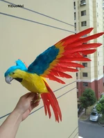 large 45x60cm bluered feathers parrot bird spreading wings parrot handicraftprophome garden decoration gift p1922