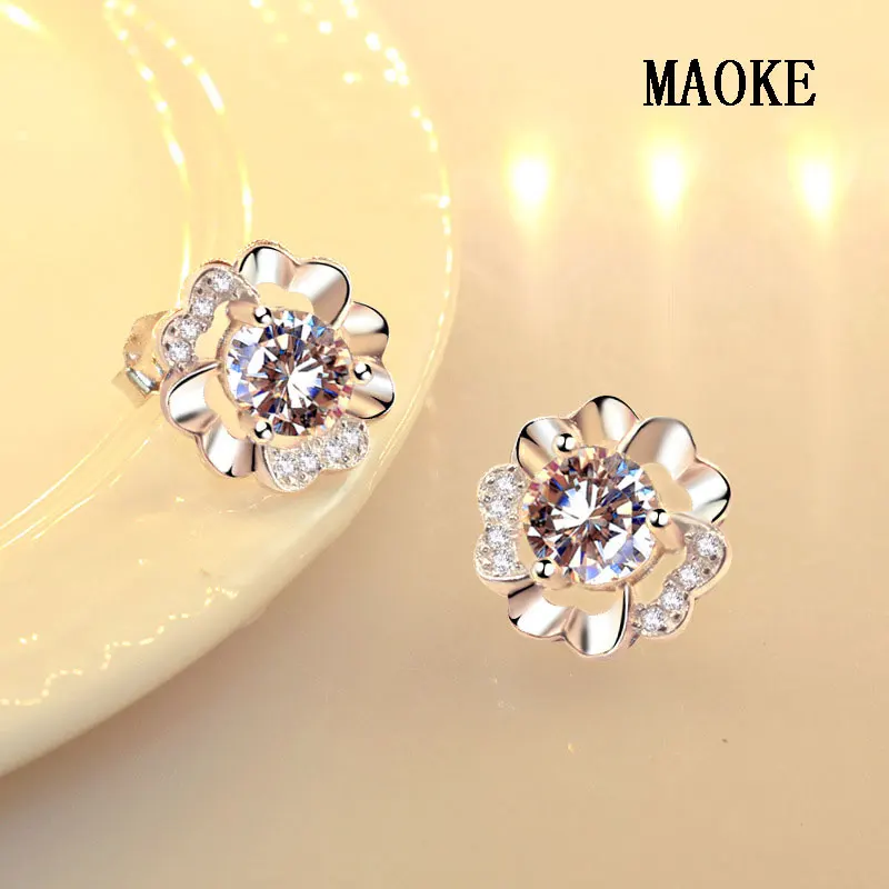 Акция S925 Tremella Spike III Sansheng сливы серьги гвоздики модные ювелирные изделия для