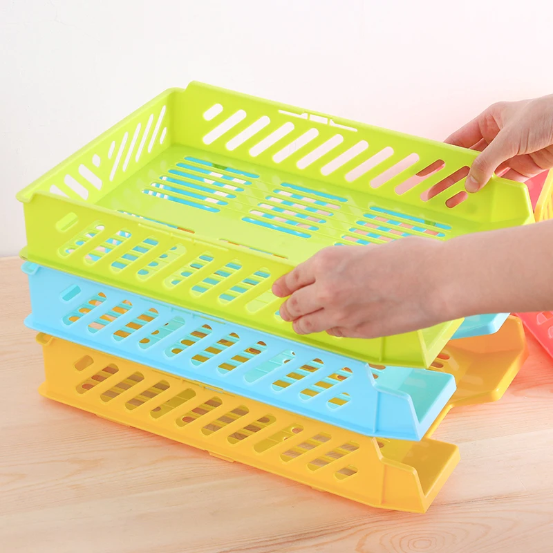Creative Plastic Hollow Drawer Storage Basket Organizer Multi-Function Modern Home Office Document Rack | Дом и сад