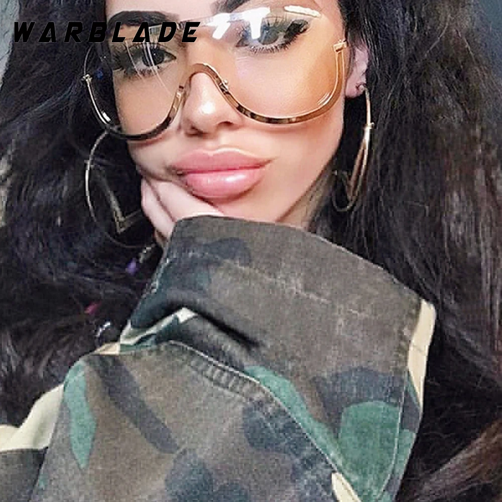 Новейшая оправа для очков big Shield из сплава оверсайз сексуальные крутые