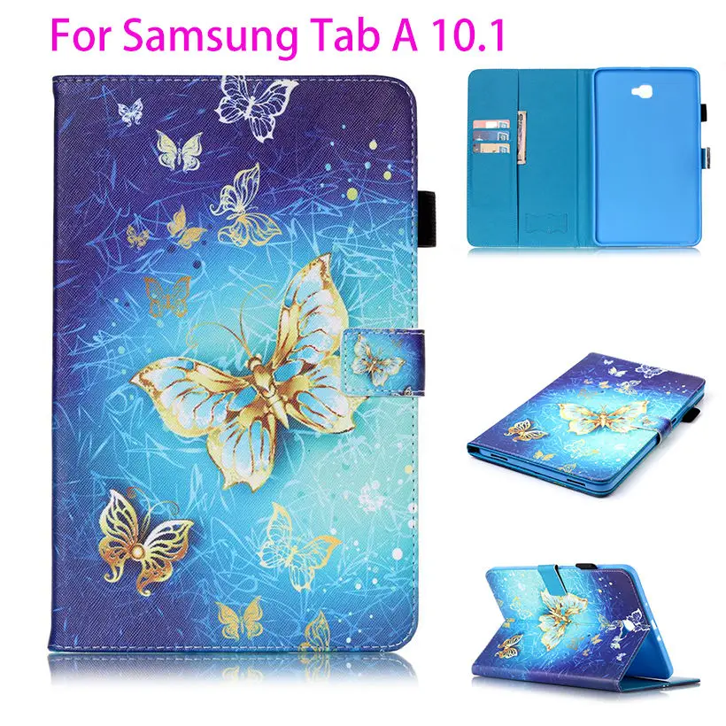 Кожаный чехол бабочка для Samsung Galaxy Tab A A6 10 1 2016 T580 T585 SM T580N книжка планшета модные