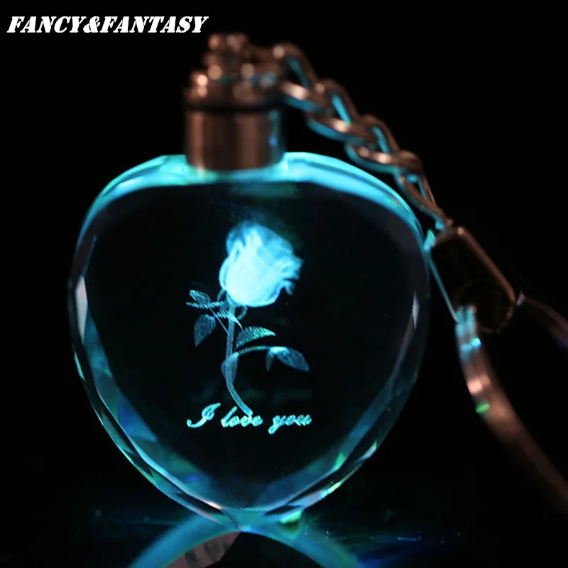 Сувенирный подарок брелок персиковый сердце кристалл я люблю тебя для пары