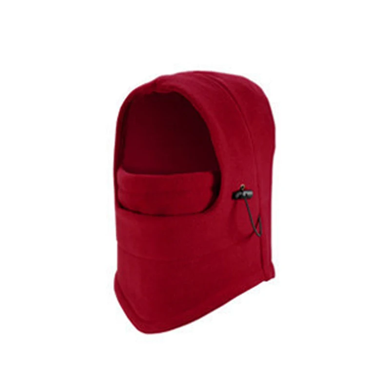 Бургундия Уличная ветрозащитная шапка Skullies Beanies, зимняя теплая маска для лица, шапка для мужчин и женщин, шапка для лыжного велосипеда, велоспорта с капюшоном, шейный платок - Цвет: Бургундия