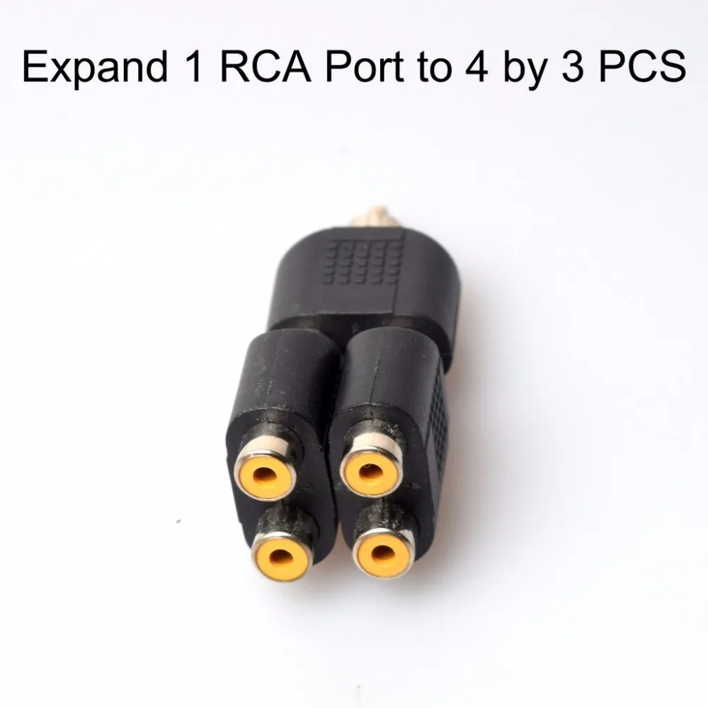 3PCS 2 RCA Female to 1 Male Y Splitter Adapter -RCA Inputs Add-on for Car Navigation Side Expand Single Reverse Cam Video | Автомобили и