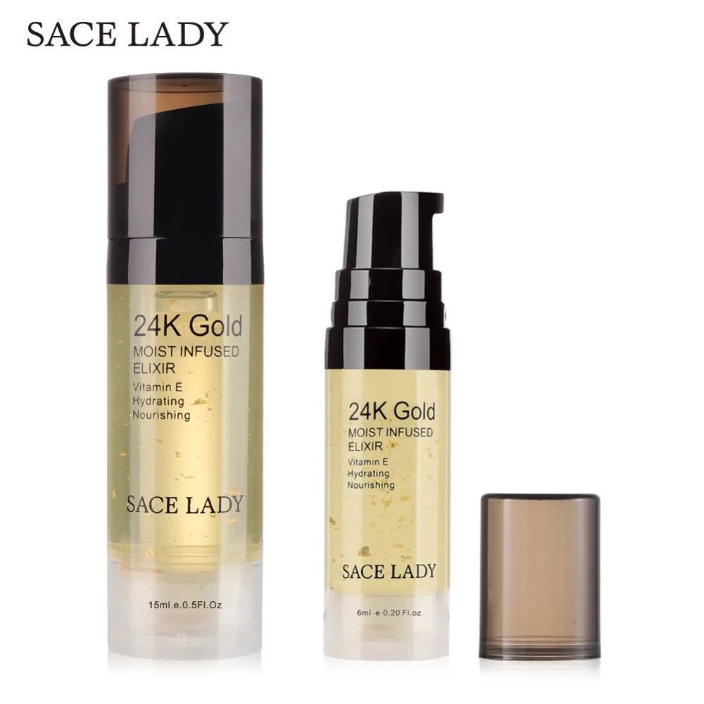 Масло для макияжа SACE LADY 24K Gold Elixir лица грунтовка 6 мл профессиональная УВЛАЖНЯЮЩАЯ