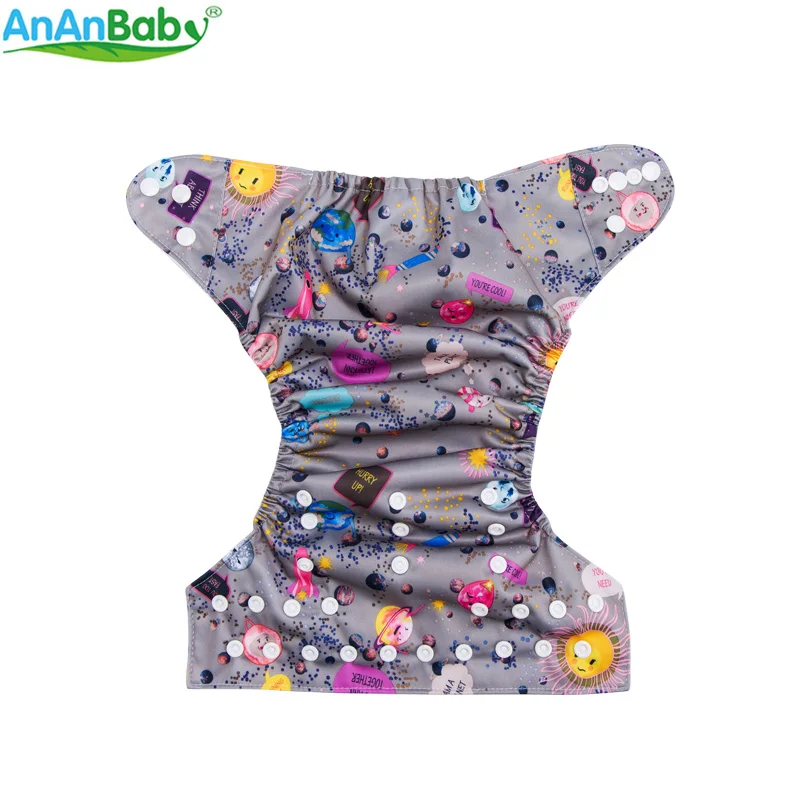 New Arrival ! 2018 Ananbaby Cloth Nappy Baby Machine Prints Pocket Diapers With 1pc Microfiber Insert | Мать и ребенок