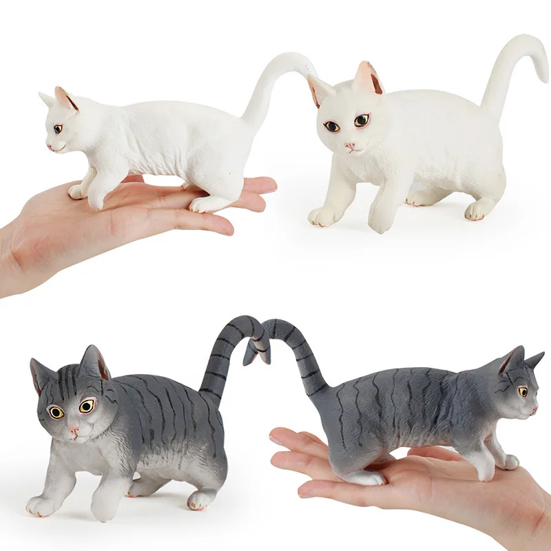 Colorful Cat Figure Collectible Toys Solid Ornament Animal Action Figures Kids Cognitive | Игрушки и хобби