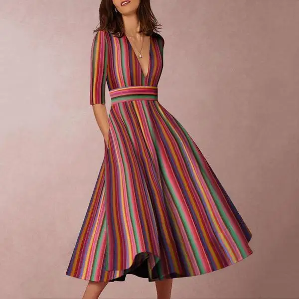 Офисное женское модное сексуальное богемное пляжное платье с v образным вырезом