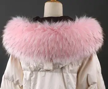 light pink Женская ночная рубашка платье ночнушка из искусственного с воротником из меха лисы енота пуховик, верхняя одежда с капюшоном и воротником; зимняя шаль шарф накидка женские зимние теплые детские воротник из искусственного меха 002 - Цвет: light pink