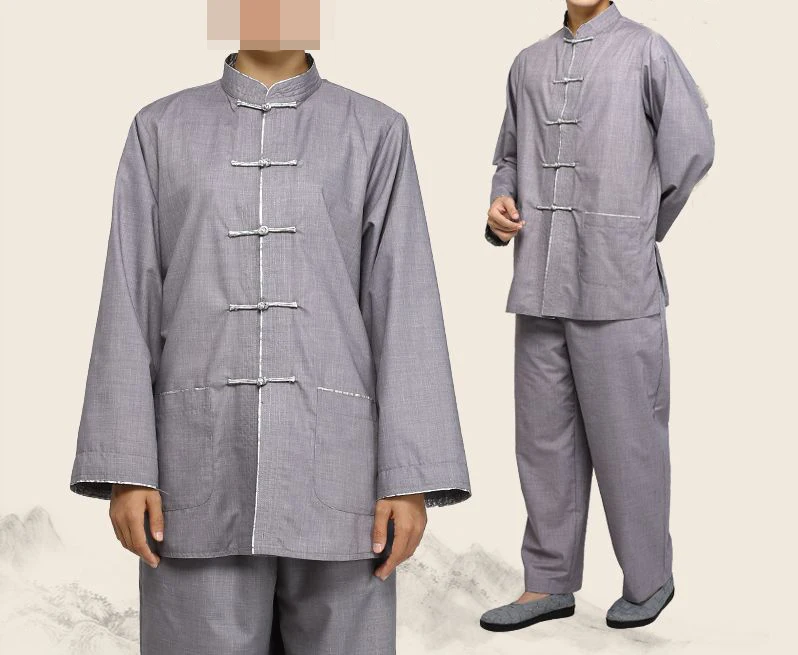 Унисекс серый буддизм стандартная дзен униформа хлопок удобные мужские и
