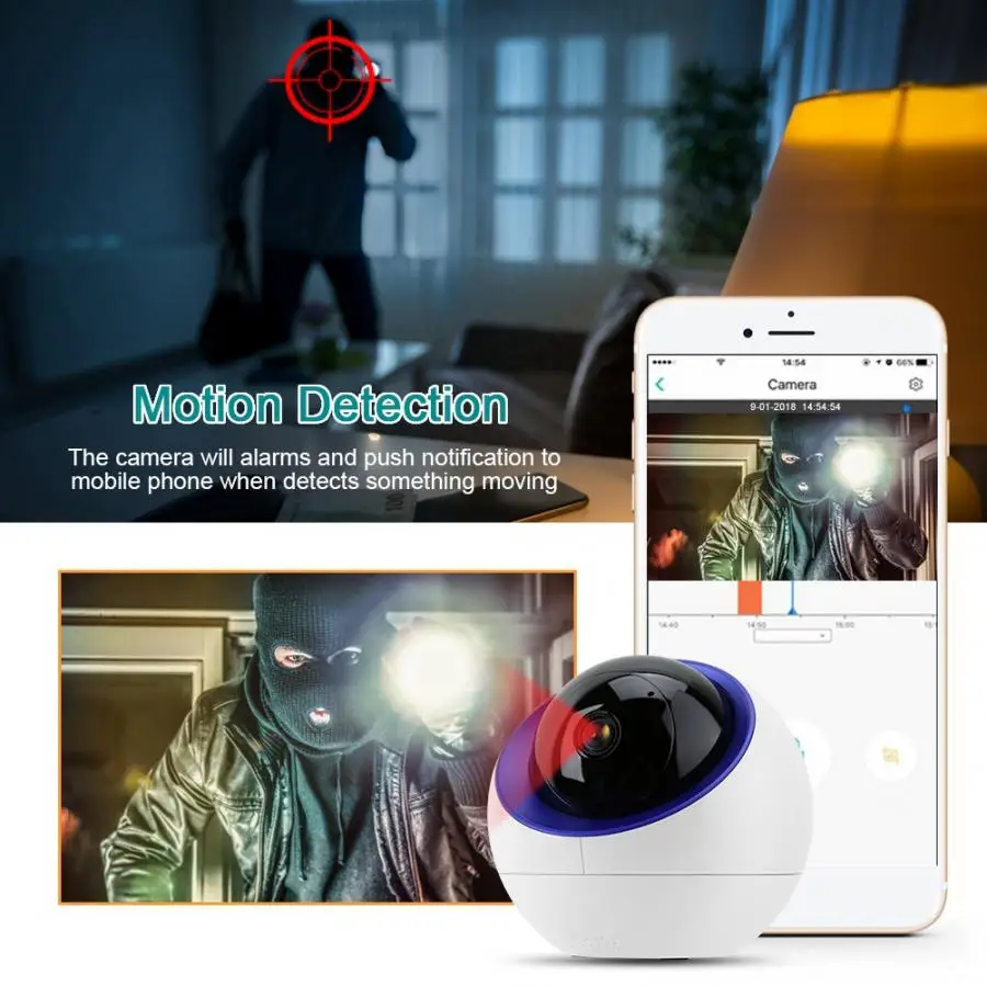 1080P HD WiFi безопасность Интерком Обнаружение движения камера наблюдения поддержка