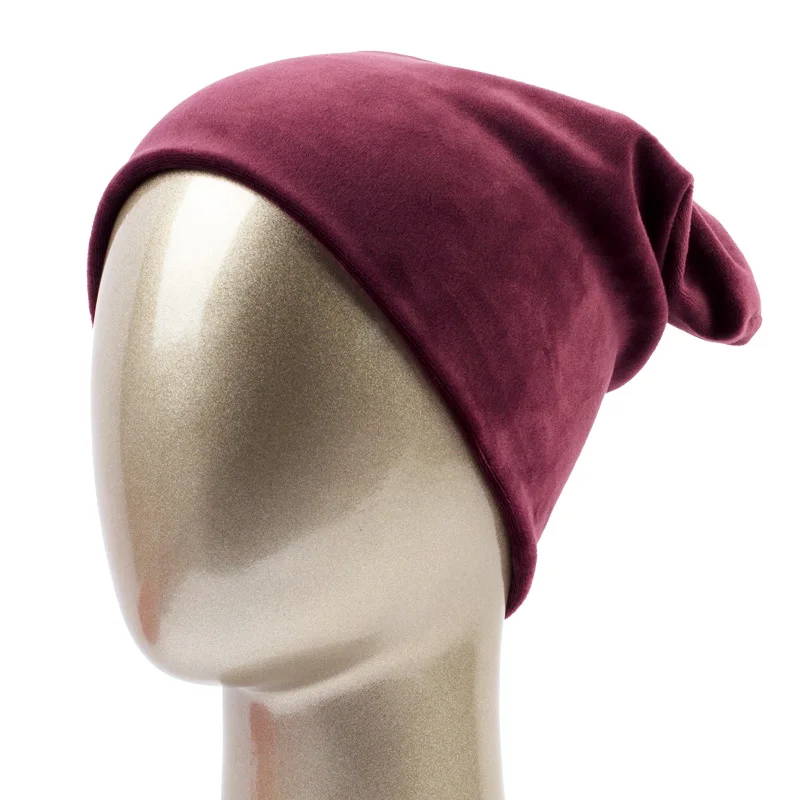 Wine Red Geebro Женская шапка Skullies Beanie полиэфирные вязаные шапки женские Балаклавы зимние теплые бархатные шарфы и шапочки - Цвет: Wine Red