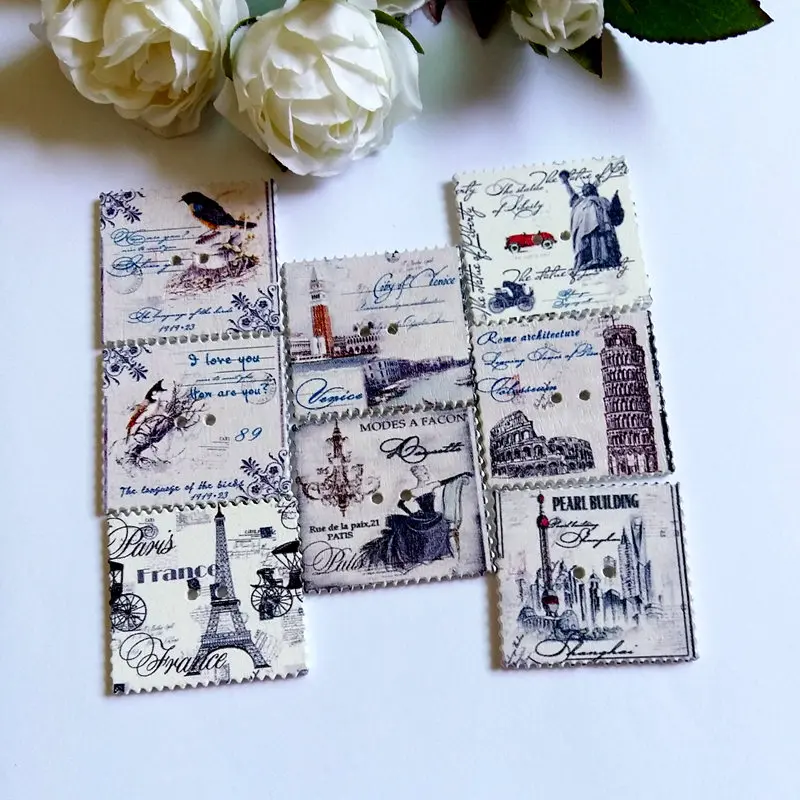 80 шт. деревянные пуговицы с двумя отверстиями|wooden button 2 holes|scrapbooking cardmakingwooden buttons |