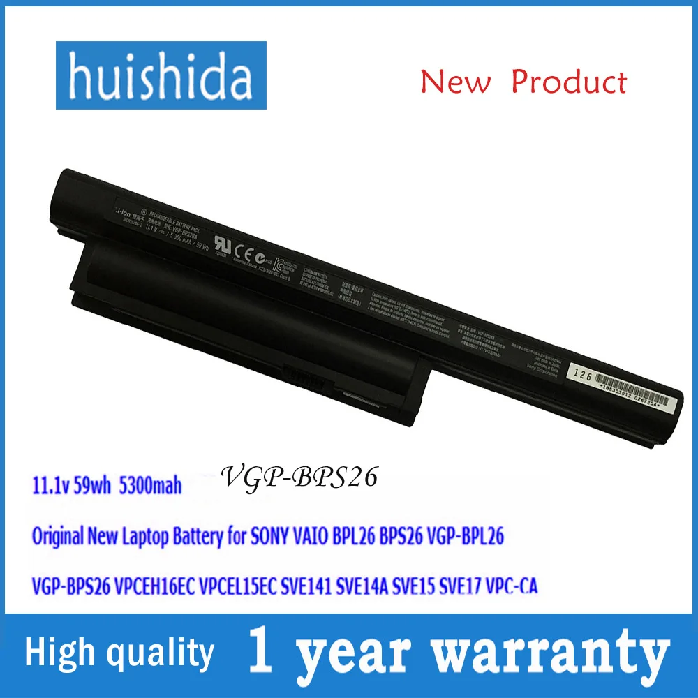 Новый оригинальный ноутбучный аккумулятор 11.1V 59wh VGP-BPS26 для Sony VGP-BPL26 BPS26 Vaio SVE14A SVE15 SVE17 VPCEH16EC VPCEL15EC серий.