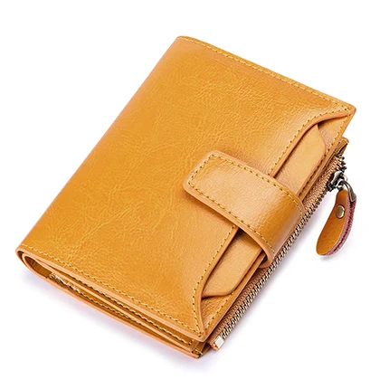 Yellow SENDEFN, известный бренд, короткие кожаные женские кошельки, карман на молнии, кашелек, консервативный стиль, маленькие, 3 Складные женские кошельки, 5191-7 - Цвет: Yellow