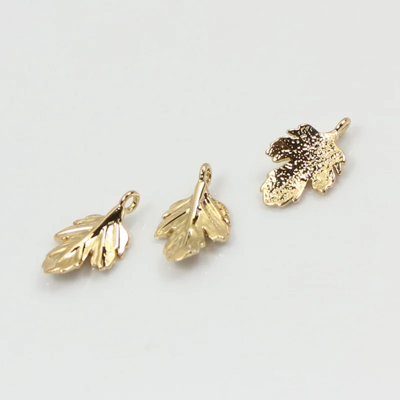 Подвески в виде кленового листа золотистого цвета аксессуары для изготовления