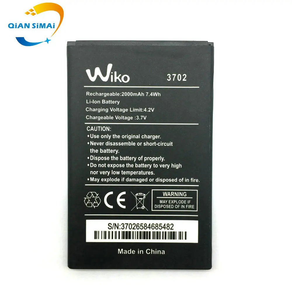 QiAN SiMAi 1 шт. Новинка 100% Высококачественная батарея wiko 3702 для Wiko JERRY фото + трек