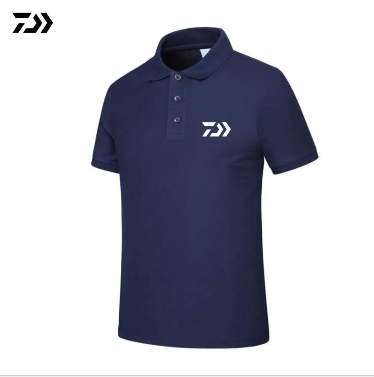 

New Brand DAIWA Fishing Shirts Men Outdoor Sport Quick Dry Stand Collar Fishing Clothing Man Short Sleeve Fishing Sportwear