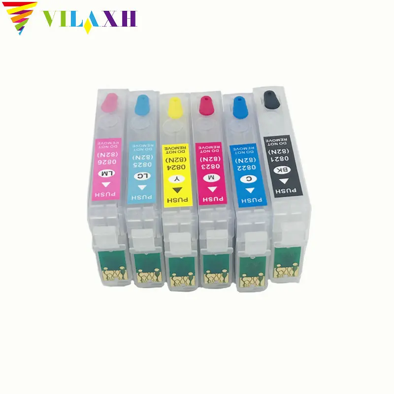 Vilaxh T0821N Refillable патрон чернил для принтера Epson Stylus Photo T50 R270 R290 R390 RX590 RX610 RX615 RX690 T59 TX650 TX710 t0821
