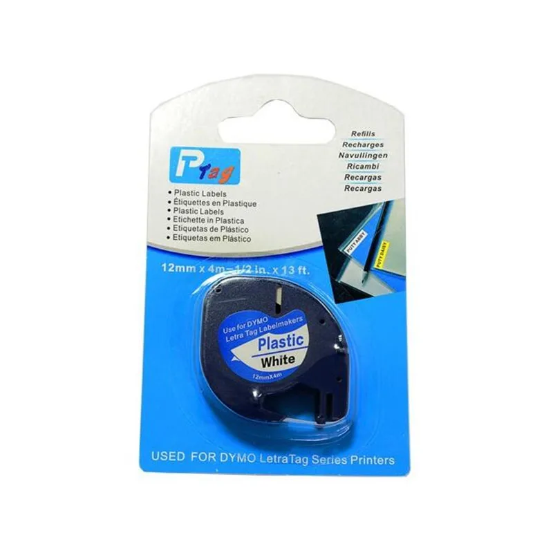DYMO Letratag 91201 черно белая LetraTag пластиковая этикетка лента Cartrige 12 мм|dymo letratag|letratag