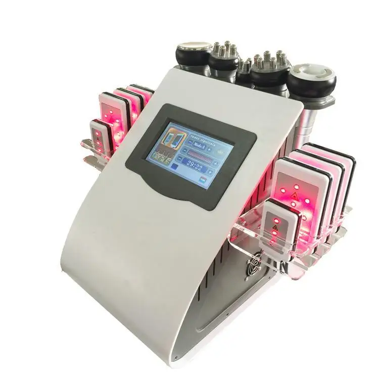 

6in1 40k Ultrasonic liposuction Cavitation 8 Pads LLLT lipo Laser Slimming Machine Vacuum RF Body Salon Spa Equipment