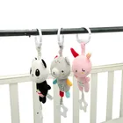 Детская кроватка, подвесная игрушка для младенца, плюшевый кролик, медведь, колокольчик, Музыкальная кукла, подвесные игрушки с прорезывателем