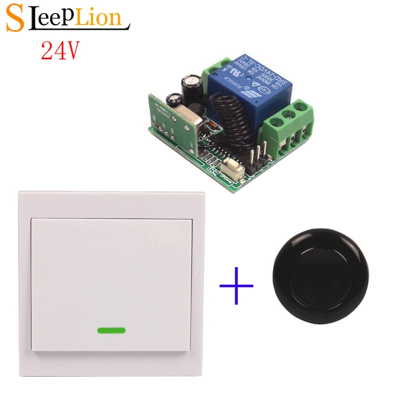 Sleeplion 24V 10A 1CH Беспроводной реле настенная кнопочная Пресс кнопка