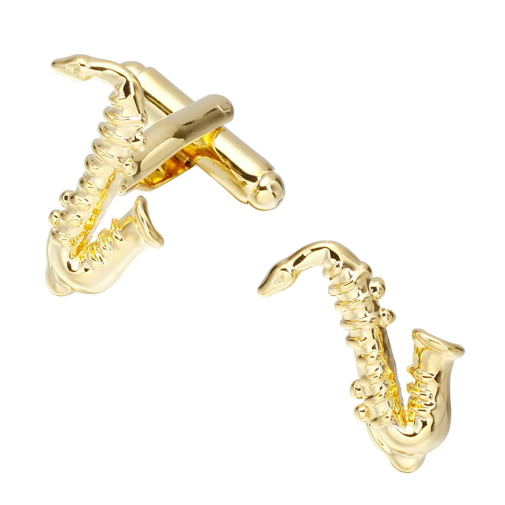 MeMolissa Display Box Casual Gold Suona Cufflinks Music Equipment Design Gifts for lovers Abotoadura Free Tag &amp Wipe Cloth | Украшения и