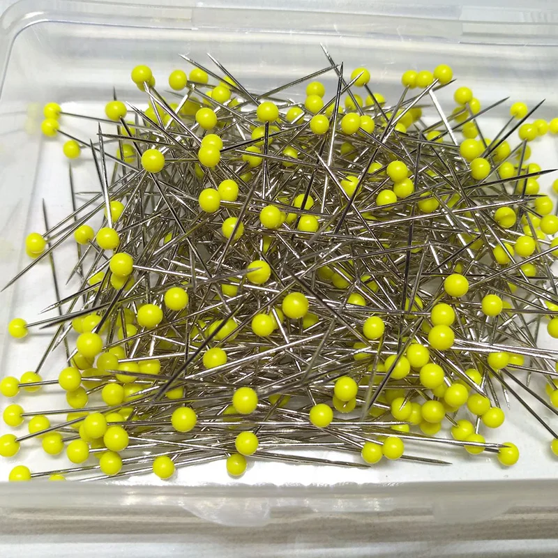 100 шт./лот ручная швейная булавка для позиционирования цветная бусина круглая