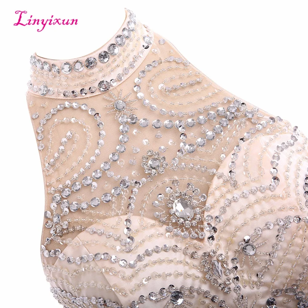 Платье Linyixun для выпускного бала из двух предметов 2017 длинное формальное вечернее