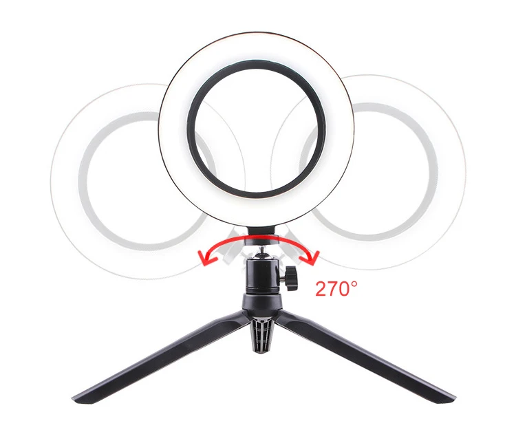 Фотография СВЕТОДИОДНЫЙ селфи кольцо света 16 см/26 см затемнения камера телефон кольцо лампа с настольные штативы для макияжа видео для студий с живым звуком