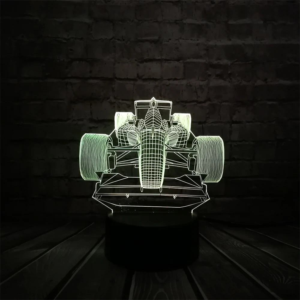 2018 F1 автомобиль Новинка 3D лампа ночник USB LED освещение Mulitcolor Рождество Decora luminaria